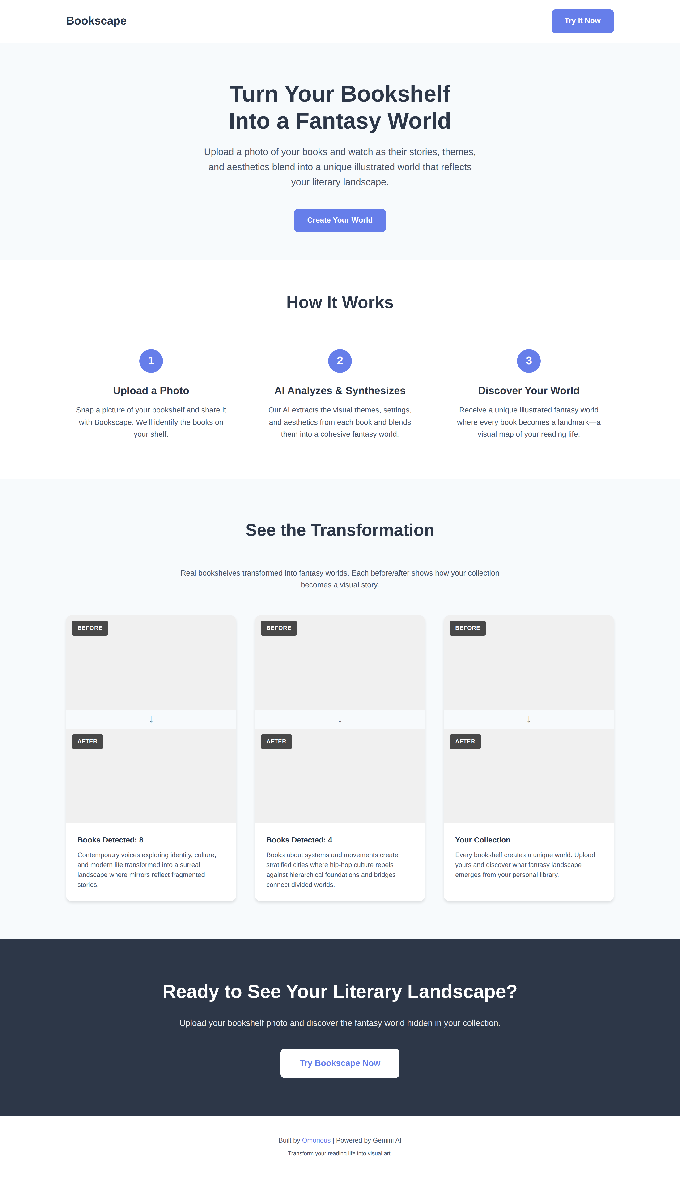 Bookscape — desktop view
